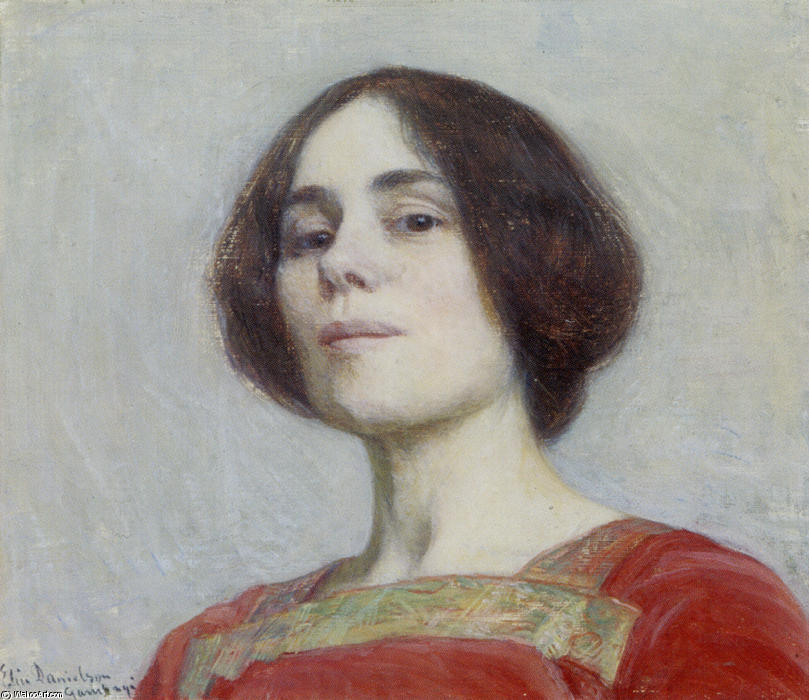 Wikioo.org - The Encyclopedia of Fine Arts - Painting, Artwork by Elin Kleopatra Danielson Gambogi - Self-portrait