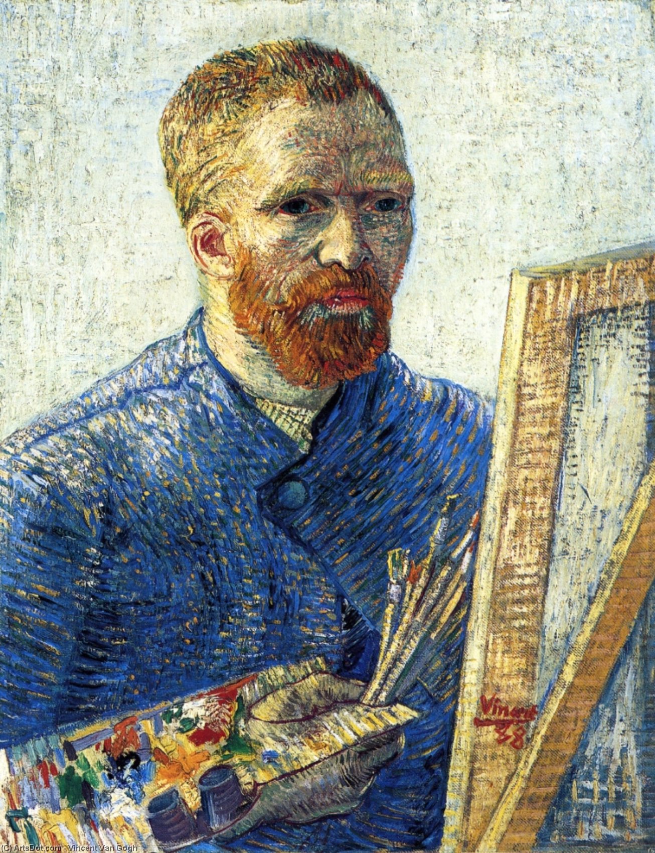 Wikioo.org – L'Enciclopedia delle Belle Arti - Pittura, Opere di Vincent Van Gogh - auto ritratto come un Pittore ( anche noto come autoritratto di fronte il cavalletto )