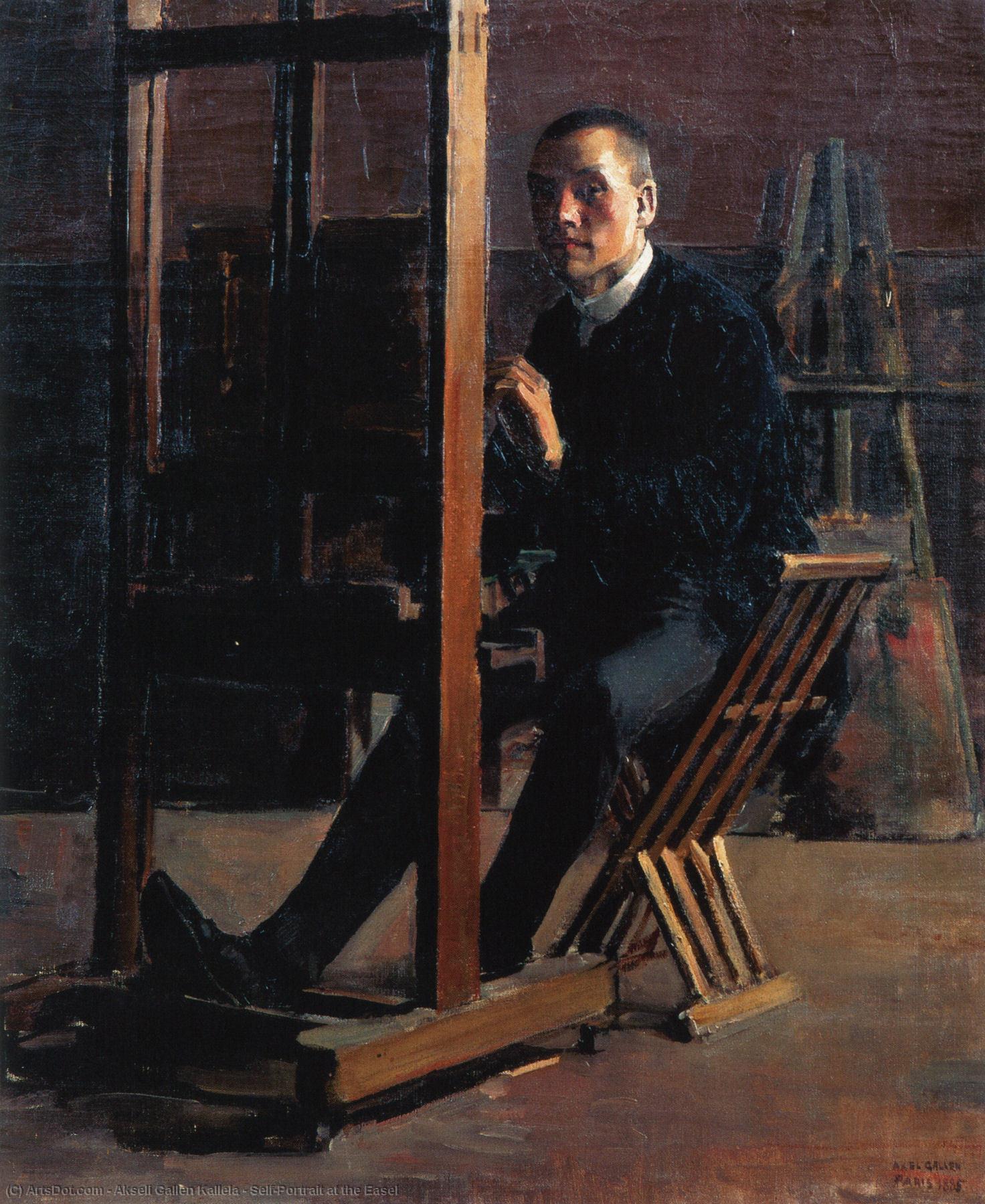 WikiOO.org - Εγκυκλοπαίδεια Καλών Τεχνών - Ζωγραφική, έργα τέχνης Akseli Gallen Kallela - Self-Portrait at the Easel