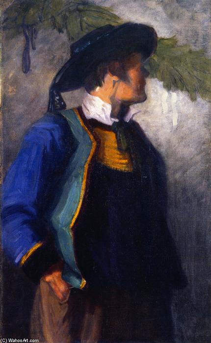WikiOO.org - Encyclopedia of Fine Arts - Lukisan, Artwork Franz Marc - Self-Portrait in Breton Costume