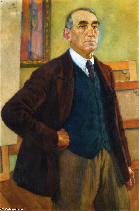 WikiOO.org - Енциклопедия за изящни изкуства - Живопис, Произведения на изкуството Theo Van Rysselberghe - Self Portrait in a Green Waistcoat