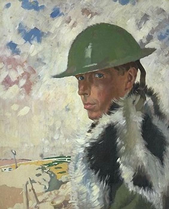 WikiOO.org - Encyclopedia of Fine Arts - Målning, konstverk William Newenham Montague Orpen - Self Portrait in Helmet