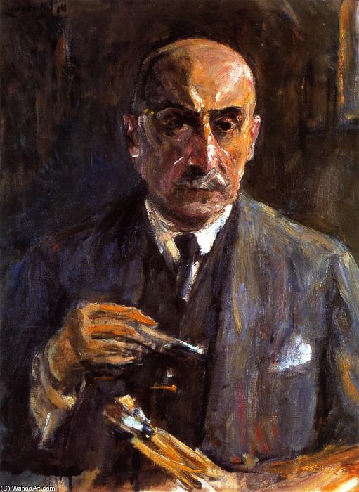 WikiOO.org - אנציקלופדיה לאמנויות יפות - ציור, יצירות אמנות Max Liebermann - Self Portrait with Brushes and Palette