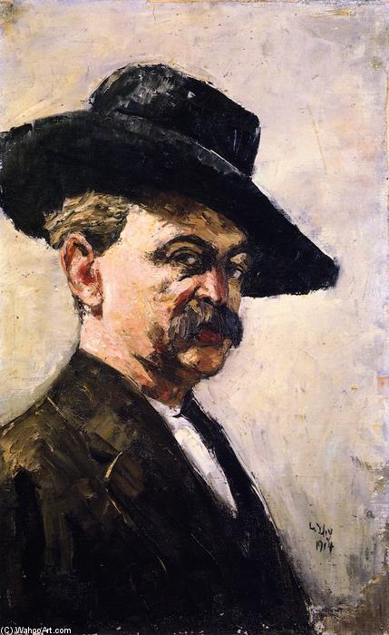WikiOO.org - Encyclopedia of Fine Arts - Maľba, Artwork Lesser Ury - Self-Portrait with Dark Hat