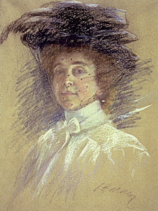 Wikioo.org - The Encyclopedia of Fine Arts - Painting, Artwork by Alice Pike Barney - Self-Portrait with Hat and Veil