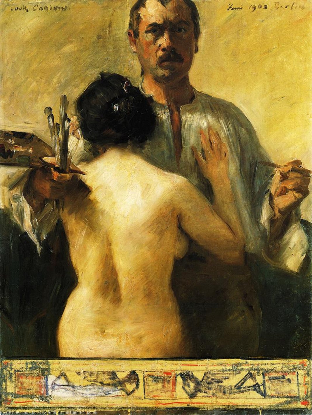 Wikioo.org - The Encyclopedia of Fine Arts - Painting, Artwork by Lovis Corinth (Franz Heinrich Louis) - Self Portrait with Model