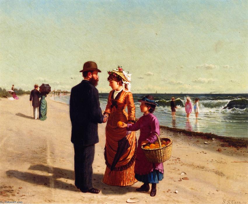Wikioo.org - The Encyclopedia of Fine Arts - Painting, Artwork by Samuel S Carr - Selling Oranges by the Seashore