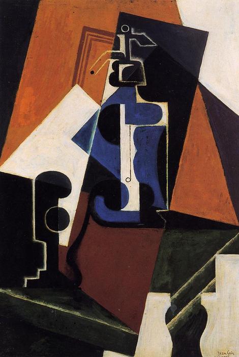 Wikioo.org - The Encyclopedia of Fine Arts - Painting, Artwork by Juan Gris - Seltzer Bottle and Glass