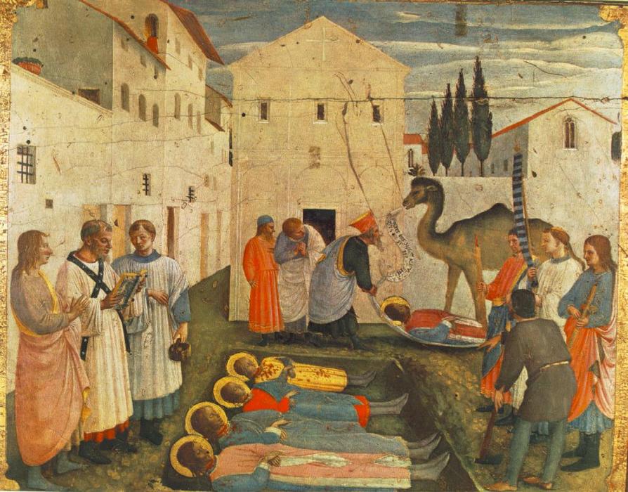 WikiOO.org - Enciklopedija likovnih umjetnosti - Slikarstvo, umjetnička djela Fra Angelico - Sepulchring of Saint Cosmas and Saint Damian (San Marco Altarpiece)