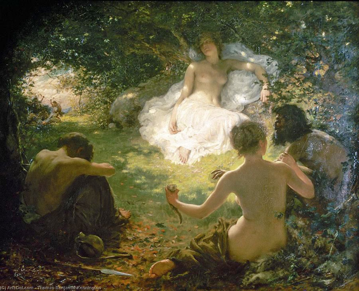 Wikioo.org - The Encyclopedia of Fine Arts - Painting, Artwork by Thomas Benjamin Kennington - Serena, Found of Savages