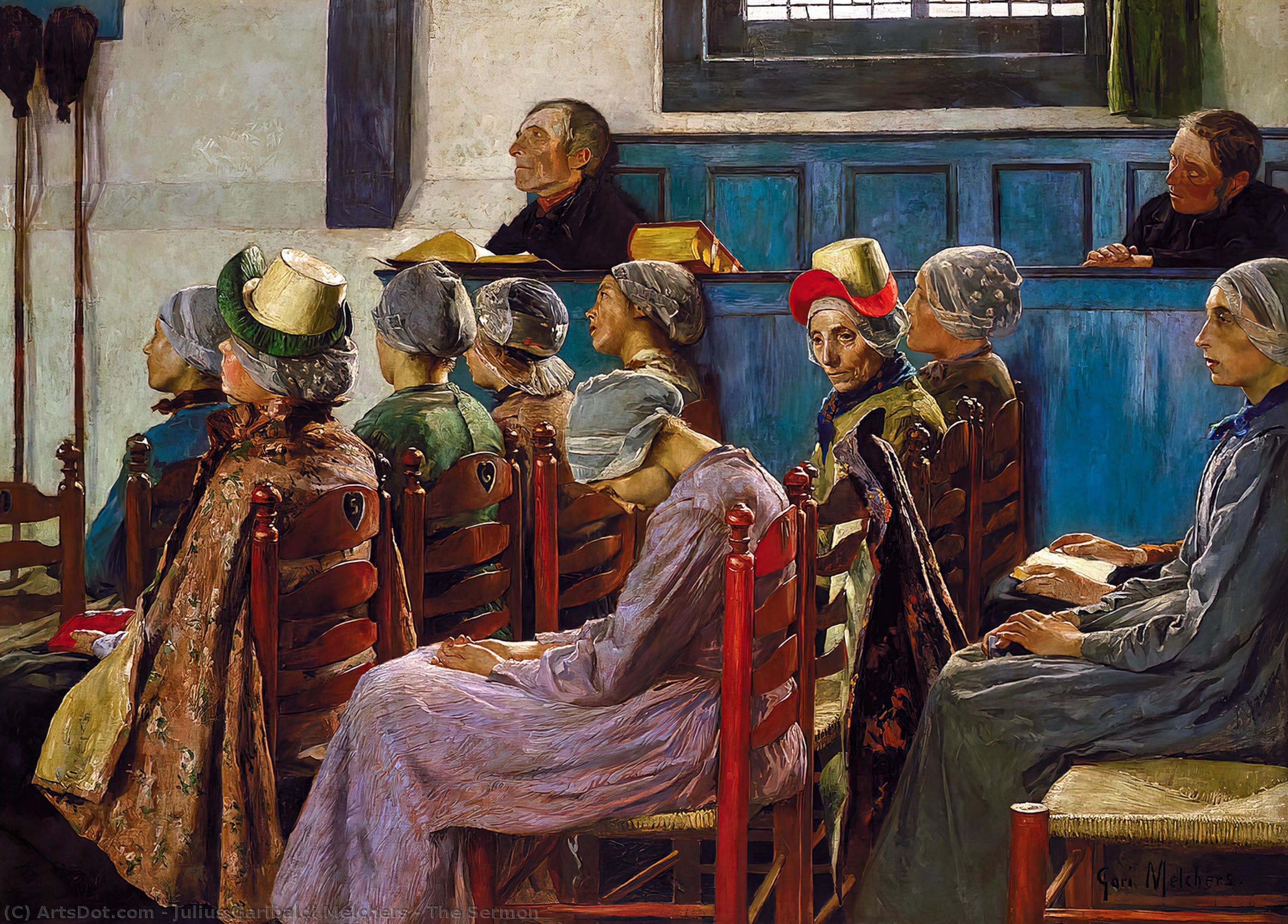 Wikioo.org - The Encyclopedia of Fine Arts - Painting, Artwork by Julius Garibaldi Melchers - The Sermon