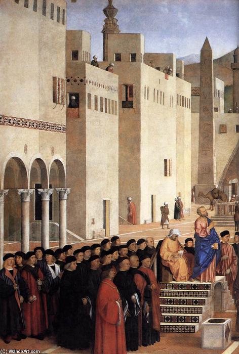Wikioo.org – La Enciclopedia de las Bellas Artes - Pintura, Obras de arte de Giovanni Bellini - Sermón de San Marcos en Alejandría (detalle)