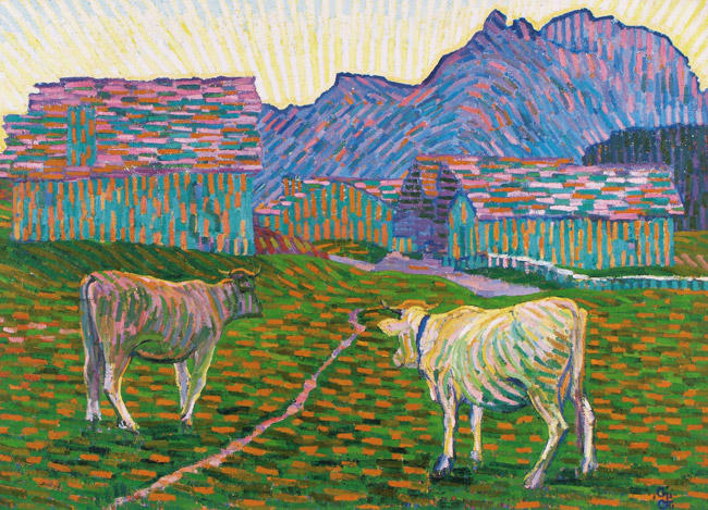 WikiOO.org - Енциклопедия за изящни изкуства - Живопис, Произведения на изкуството Giovanni Giacometti - Sera sull'alpe