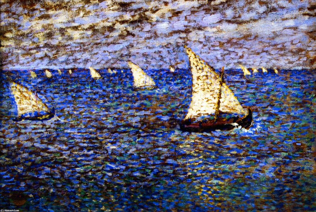 Wikioo.org - The Encyclopedia of Fine Arts - Painting, Artwork by Theo Van Rysselberghe - Sete, Fishing Boats