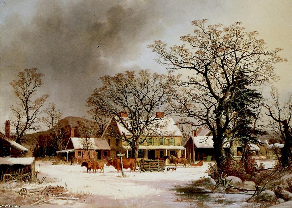 Wikioo.org - The Encyclopedia of Fine Arts - Painting, Artwork by George Henry Durrie - Seven Miles to Salem