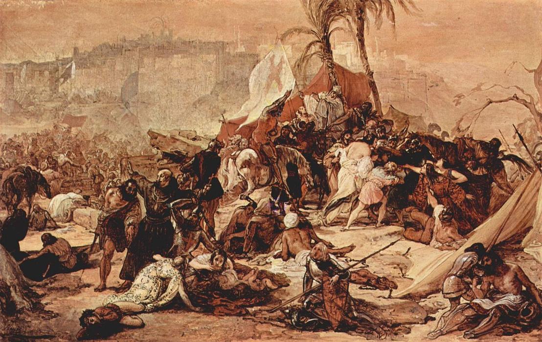 Wikioo.org – L'Enciclopedia delle Belle Arti - Pittura, Opere di Francesco Hayez - Il settimo Crusade prima a Gerusalemme