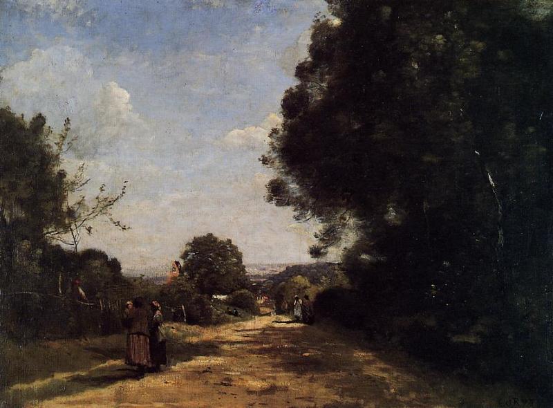 Wikioo.org - The Encyclopedia of Fine Arts - Painting, Artwork by Jean Baptiste Camille Corot - Sevres-Brimborion - View toward Paris