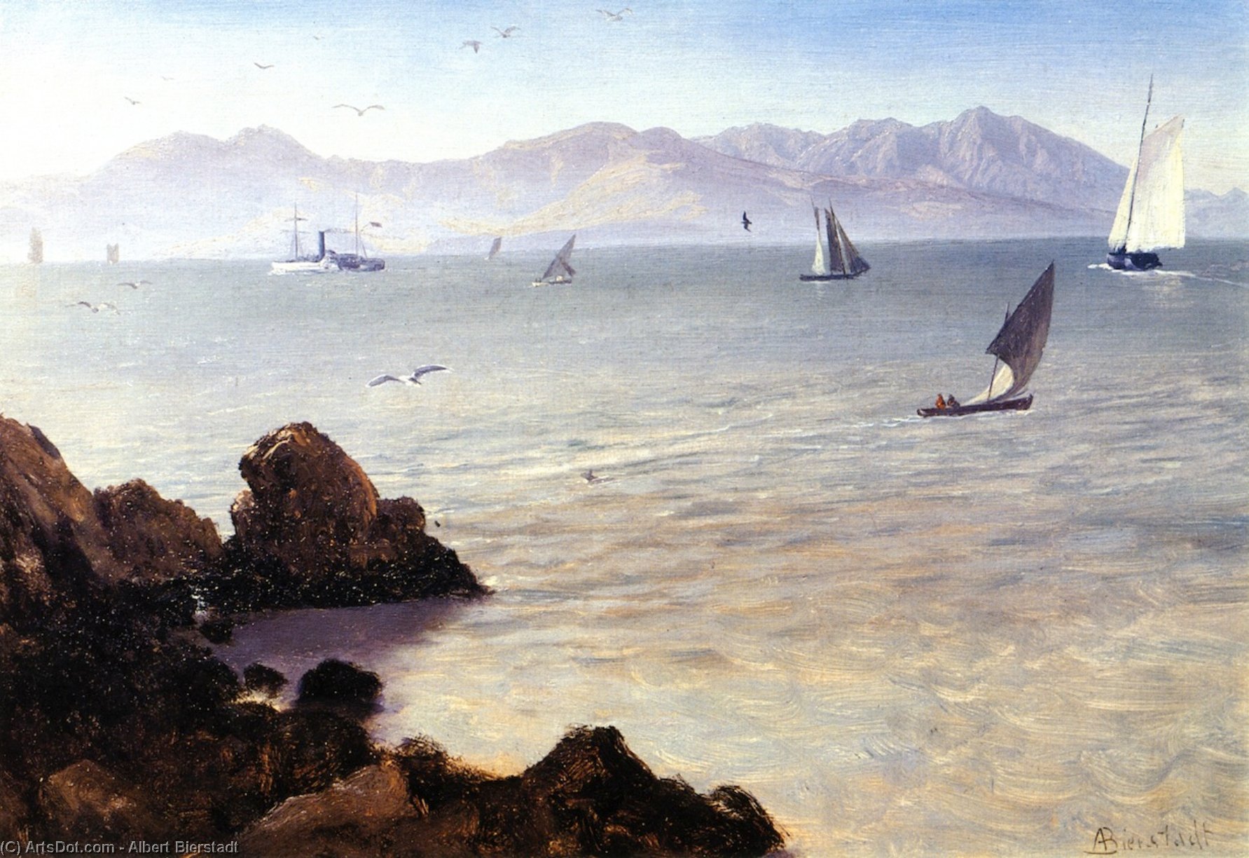 WikiOO.org - دایره المعارف هنرهای زیبا - نقاشی، آثار هنری Albert Bierstadt - San Francisco Bay