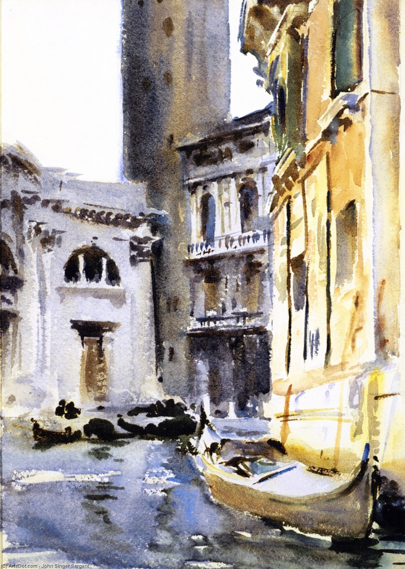 Wikioo.org - The Encyclopedia of Fine Arts - Painting, Artwork by John Singer Sargent - San Geremia and Palazzo Labia