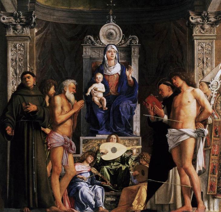 Wikoo.org - موسوعة الفنون الجميلة - اللوحة، العمل الفني Giovanni Bellini - San Giobbe Altarpiece (detail)