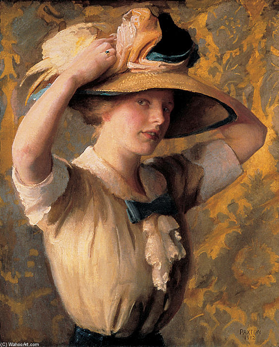 WikiOO.org - Encyclopedia of Fine Arts - Schilderen, Artwork William Macgregor Paxton - The Shade Hat