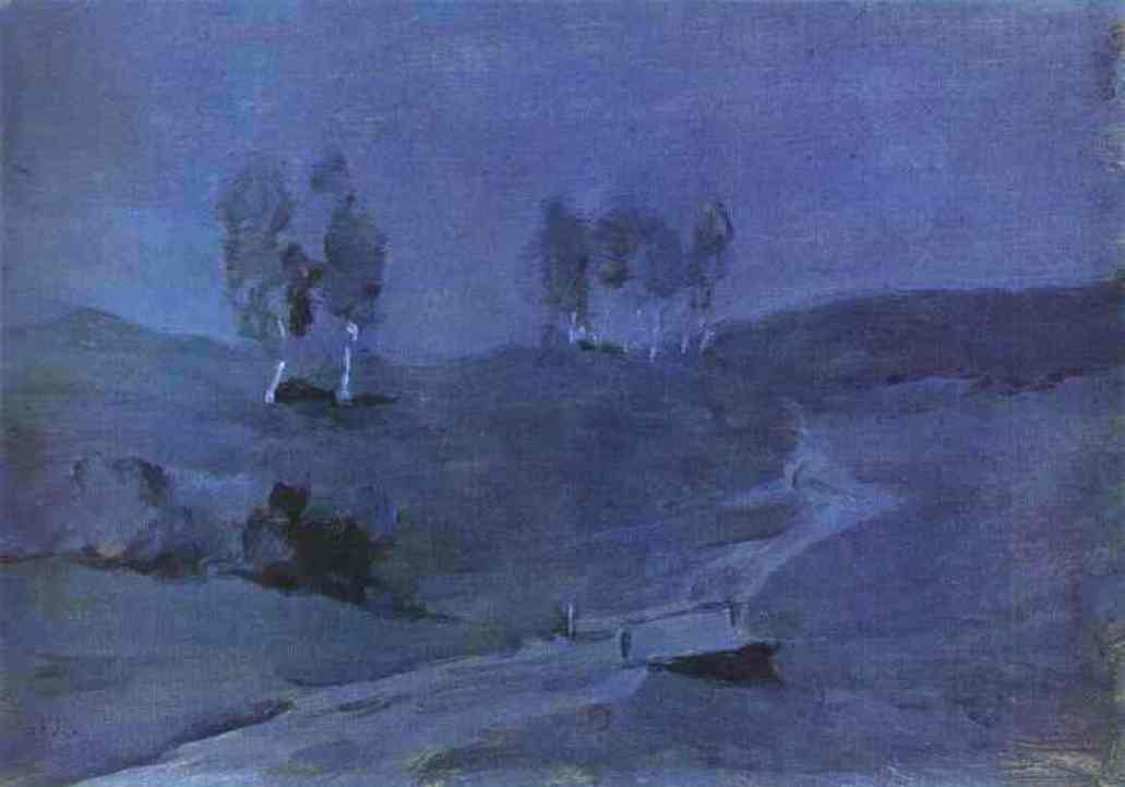 WikiOO.org - Encyclopedia of Fine Arts - Maľba, Artwork Isaak Ilyich Levitan - Shadows. Moonlit Night