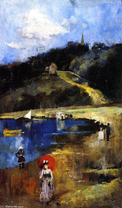 Wikioo.org - The Encyclopedia of Fine Arts - Painting, Artwork by Charles Edward Conder - A Shady Hollow by a Dusty Road (also known as Pugh's Lagoon or A Cove on the Hawkesbury)