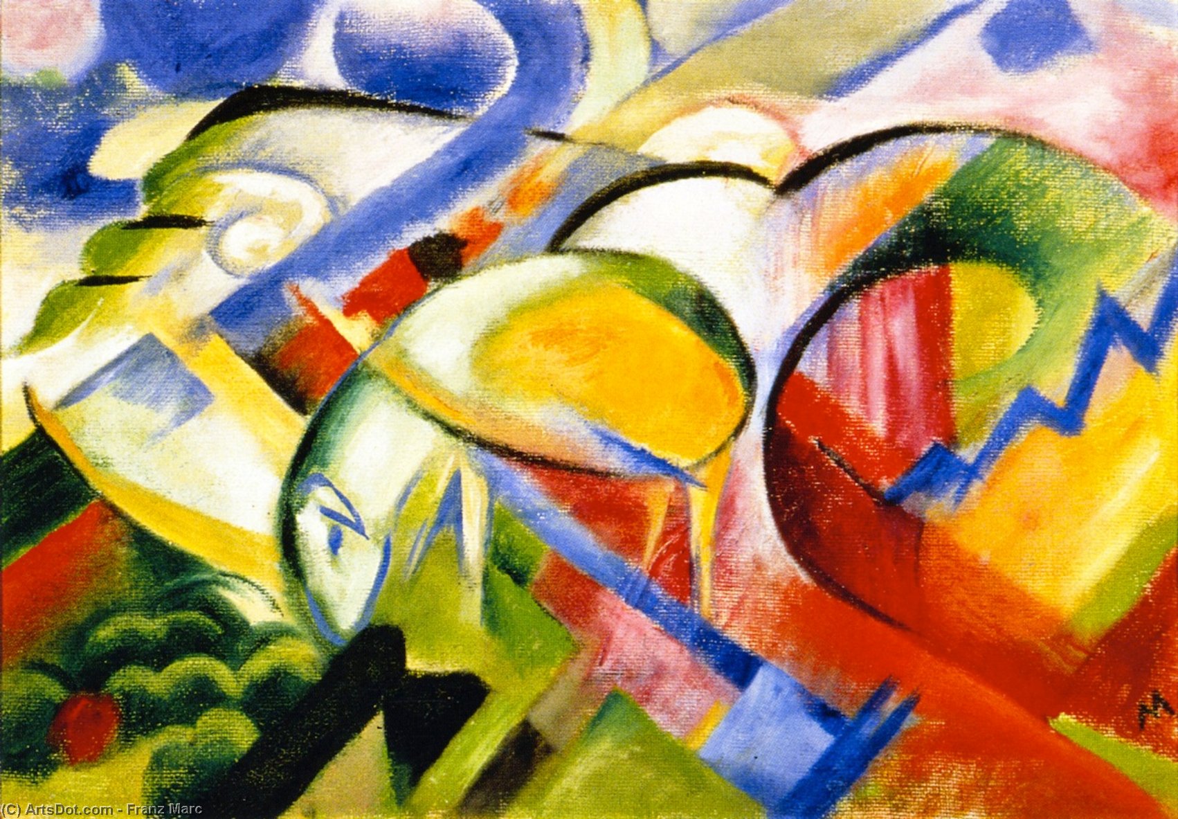 Wikioo.org - The Encyclopedia of Fine Arts - Painting, Artwork by Franz Marc - Sheep