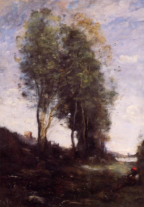 WikiOO.org - 백과 사전 - 회화, 삽화 Jean Baptiste Camille Corot - Shepherd Resting