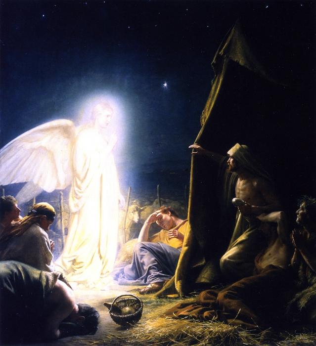 Wikioo.org - Bách khoa toàn thư về mỹ thuật - Vẽ tranh, Tác phẩm nghệ thuật Carl Heinrich Bloch - The Shepherds and the Angel