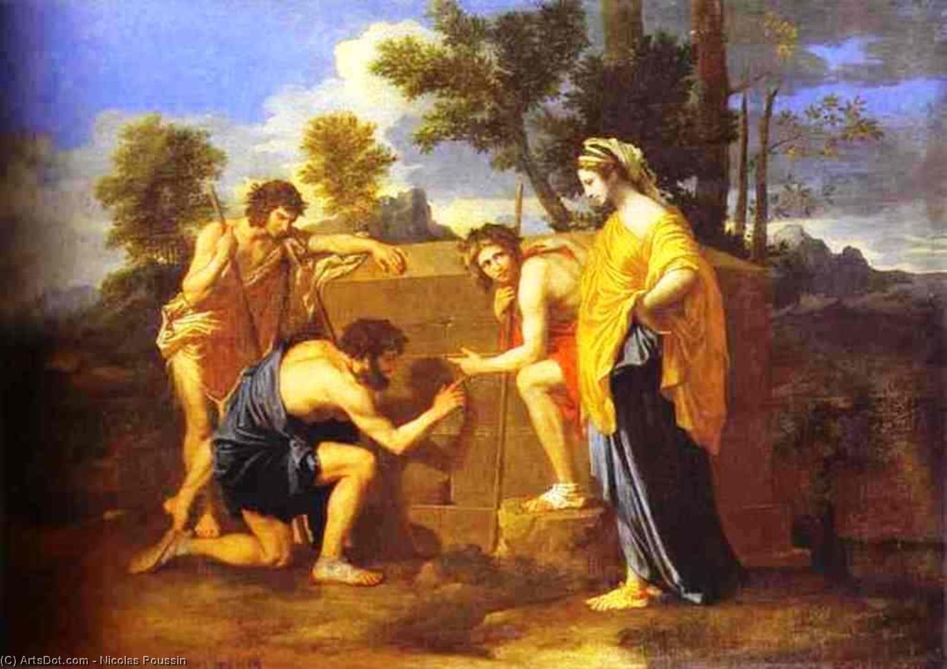 Wikioo.org - The Encyclopedia of Fine Arts - Painting, Artwork by Nicolas Poussin - The Shepherds of Arcadia