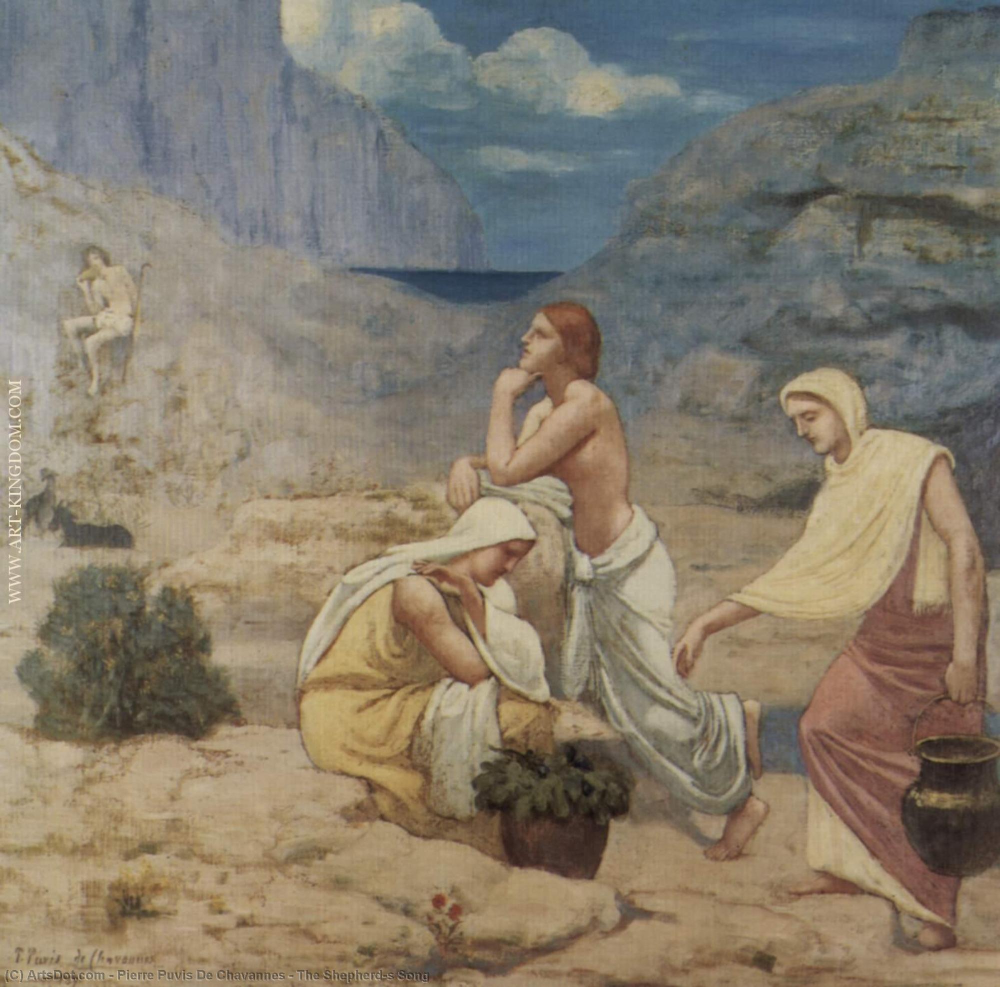 Wikioo.org - The Encyclopedia of Fine Arts - Painting, Artwork by Pierre Puvis De Chavannes - The Shepherd's Song