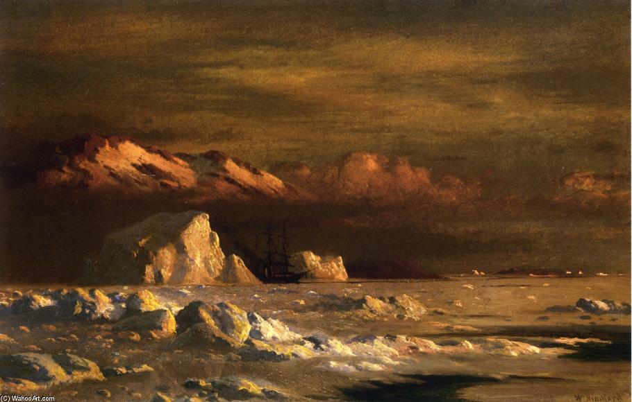 Wikioo.org - สารานุกรมวิจิตรศิลป์ - จิตรกรรม William Bradford - Ship and Icebergs