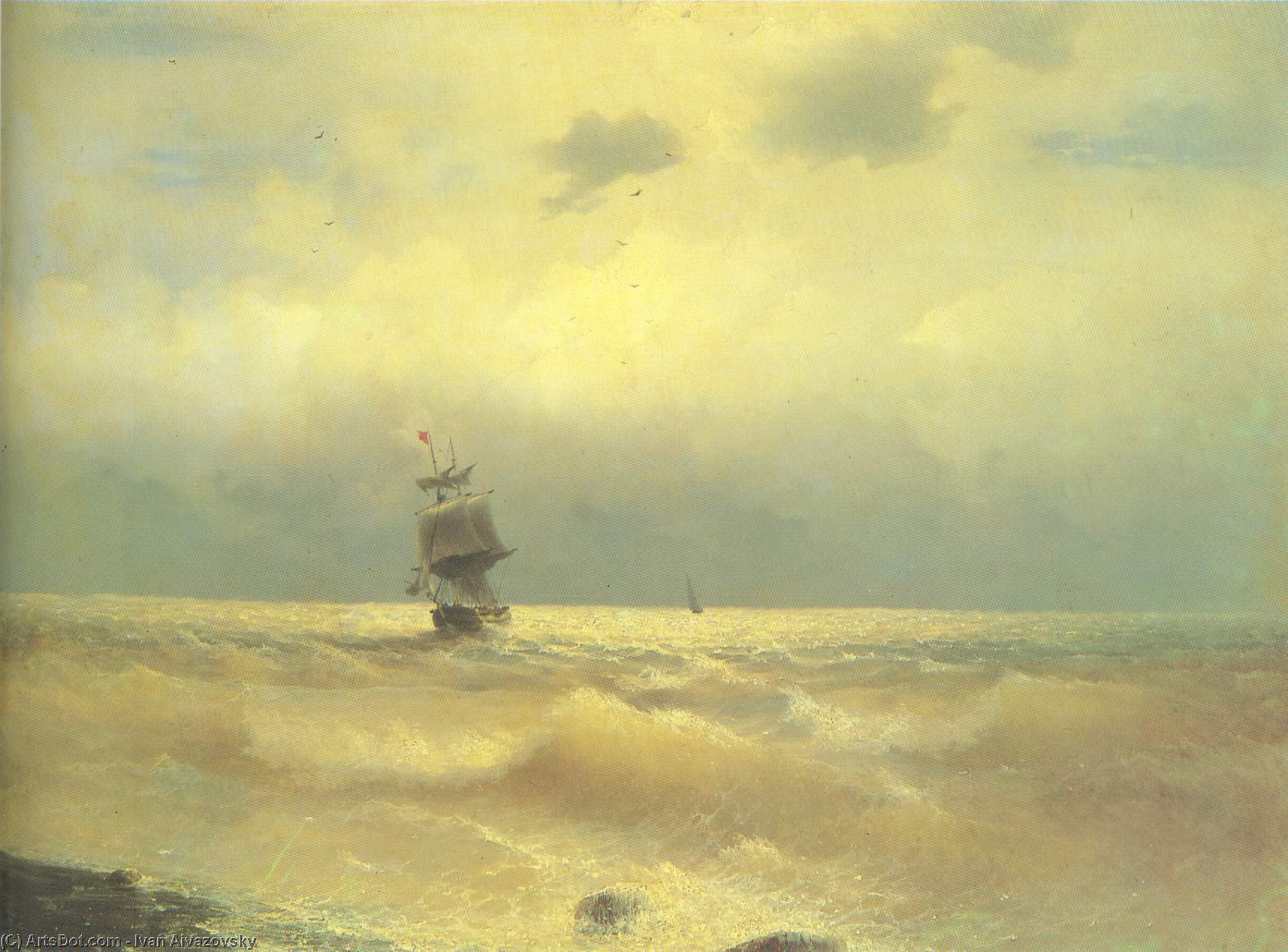 Wikioo.org - The Encyclopedia of Fine Arts - Painting, Artwork by Ivan Aivazovsky - The ship near coast