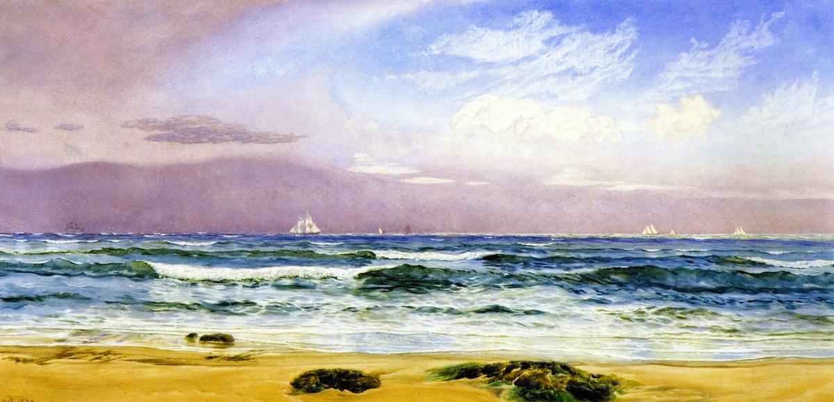 Wikioo.org - สารานุกรมวิจิตรศิลป์ - จิตรกรรม John Edward Brett - Shipping off the Coast