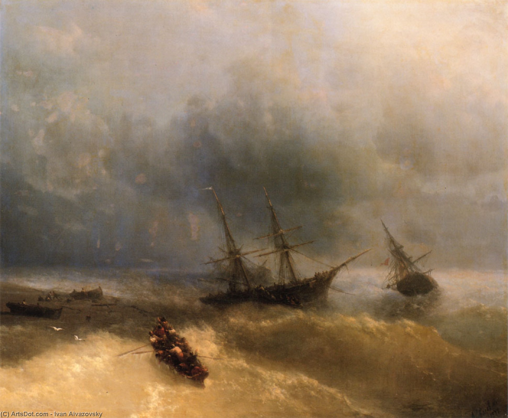 Wikioo.org - The Encyclopedia of Fine Arts - Painting, Artwork by Ivan Aivazovsky - The Shipwreck