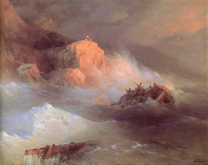 Wikioo.org - The Encyclopedia of Fine Arts - Painting, Artwork by Ivan Aivazovsky - Shipwreck.