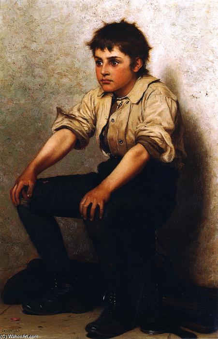 WikiOO.org - אנציקלופדיה לאמנויות יפות - ציור, יצירות אמנות John George Brown - Shoeshine Boy