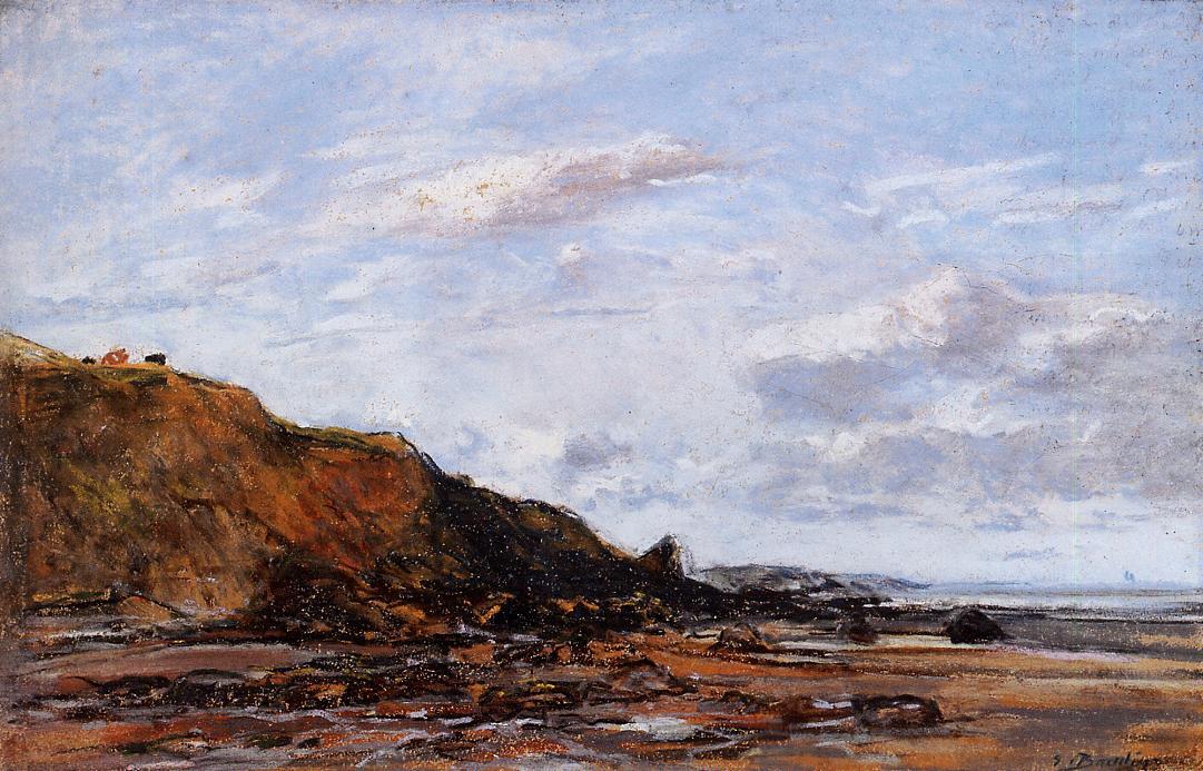 WikiOO.org - Encyclopedia of Fine Arts - Maalaus, taideteos Eugène Louis Boudin - The Shore (also known as Near Honfleur)