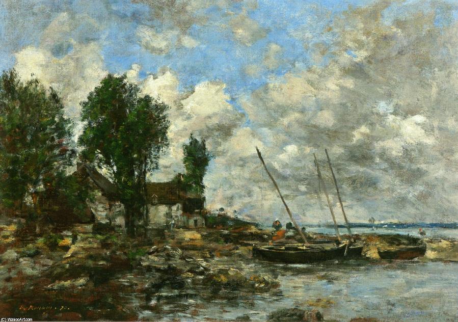 WikiOO.org - دایره المعارف هنرهای زیبا - نقاشی، آثار هنری Eugène Louis Boudin - The Shore at Plougastel
