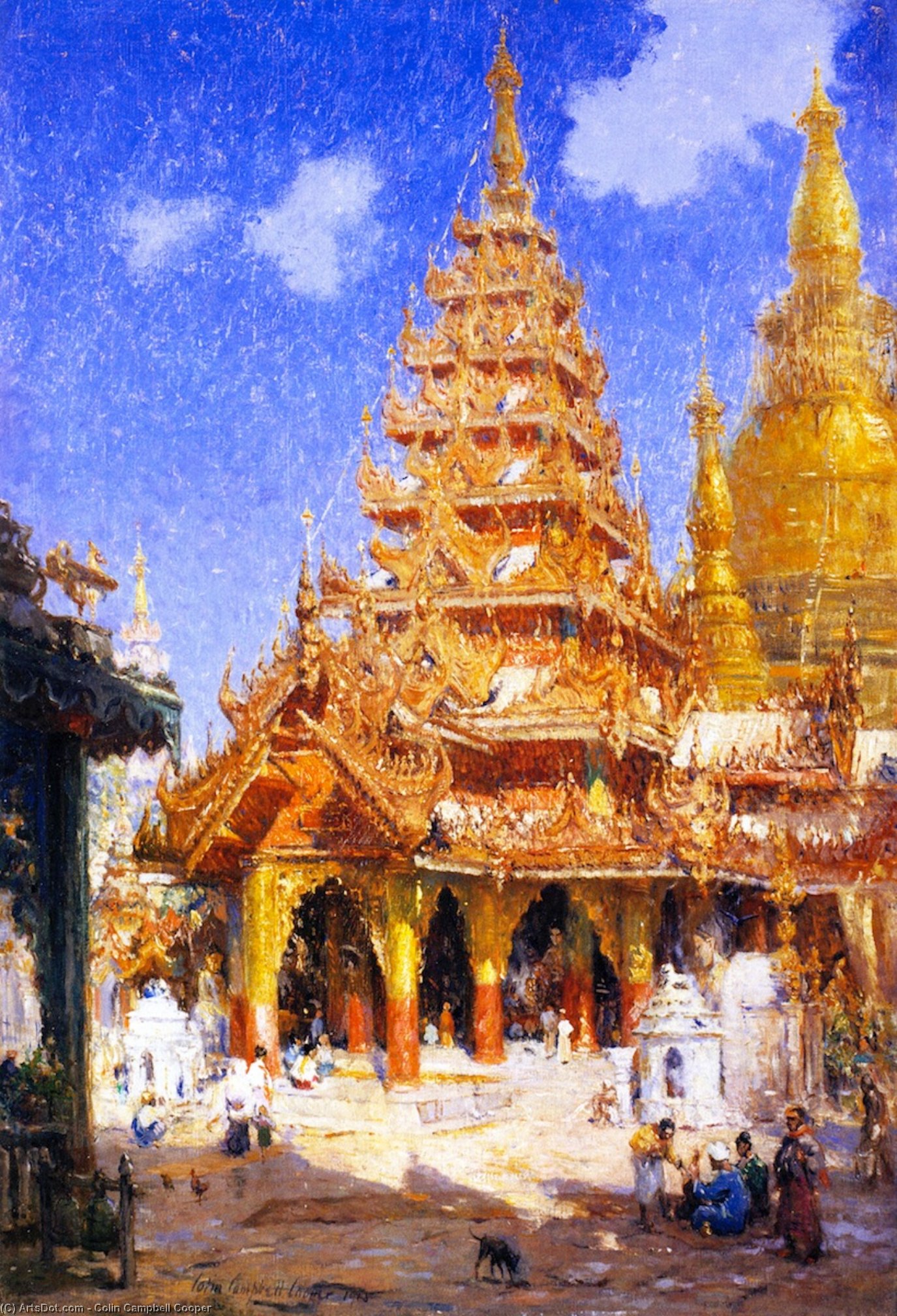 Wikioo.org – L'Enciclopedia delle Belle Arti - Pittura, Opere di Colin Campbell Cooper - pagoda shwedagon , Burma