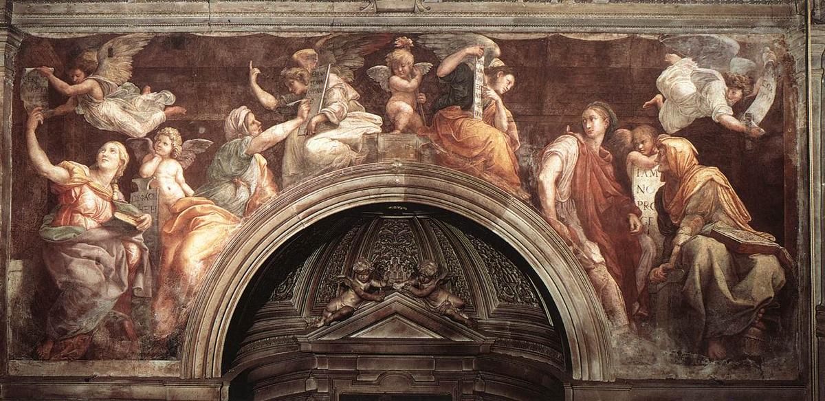 Wikioo.org – La Enciclopedia de las Bellas Artes - Pintura, Obras de arte de Raphael (Raffaello Sanzio Da Urbino) - Las Sibilas Papá  María de la  Paso