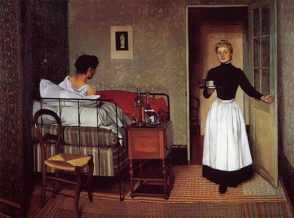 Wikioo.org - The Encyclopedia of Fine Arts - Painting, Artwork by Felix Vallotton - The Sick Girl