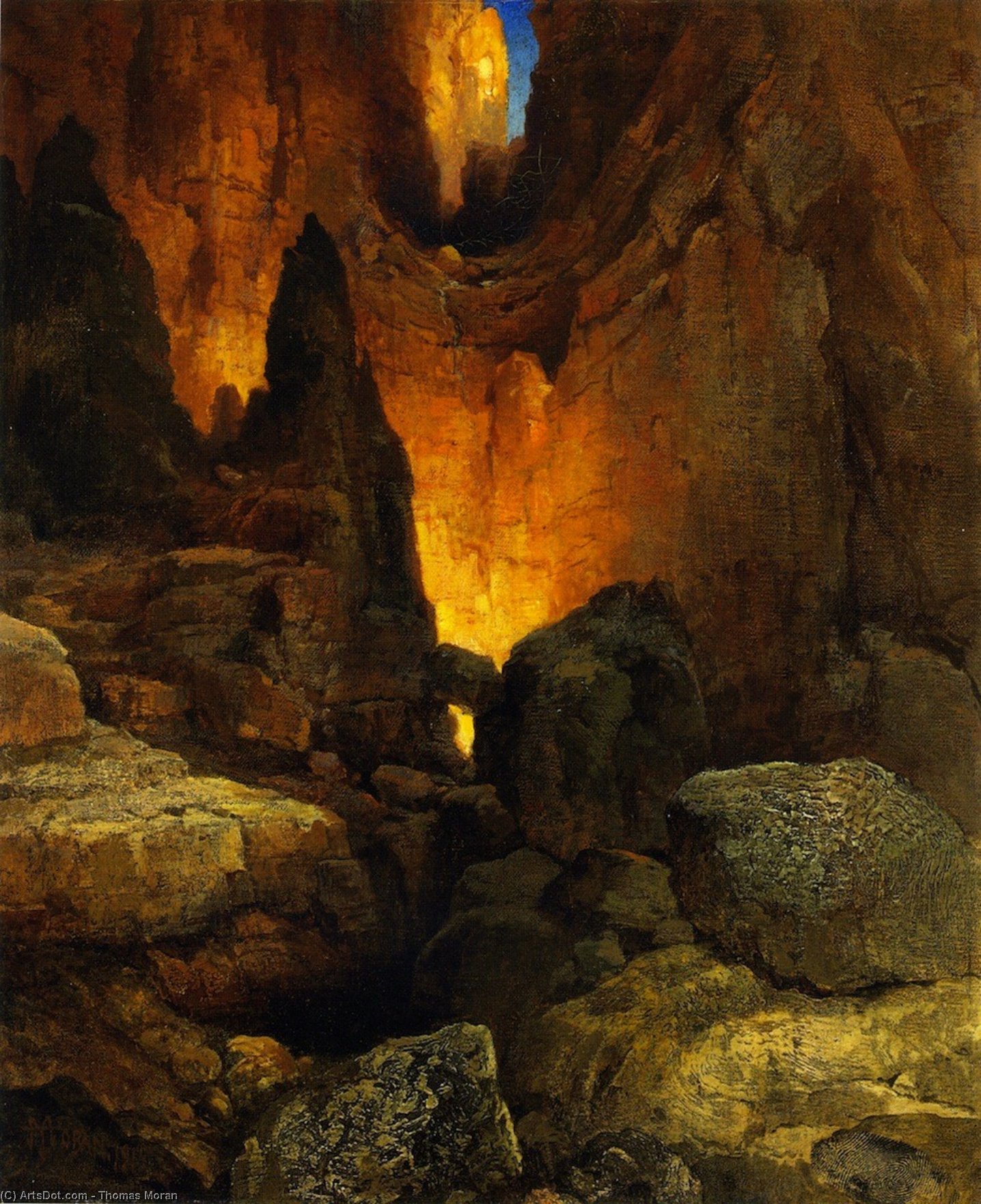 Wikioo.org - The Encyclopedia of Fine Arts - Painting, Artwork by Thomas Moran - A Side Canyon, Grand Canyon of Arizona