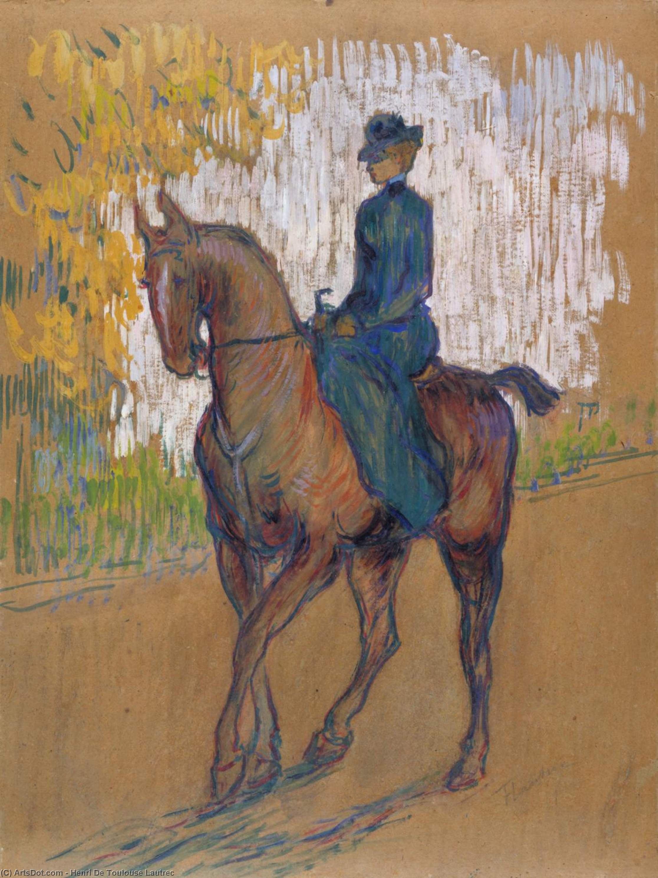 WikiOO.org – 美術百科全書 - 繪畫，作品 Henri De Toulouse Lautrec - Side-Saddle