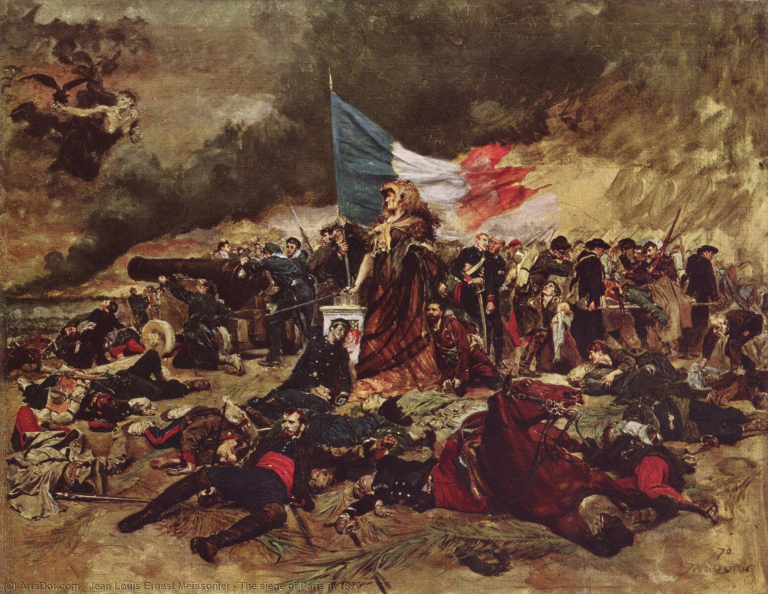 Wikioo.org - Encyklopedia Sztuk Pięknych - Malarstwo, Grafika Jean Louis Ernest Meissonier - The siege of Paris in 1870