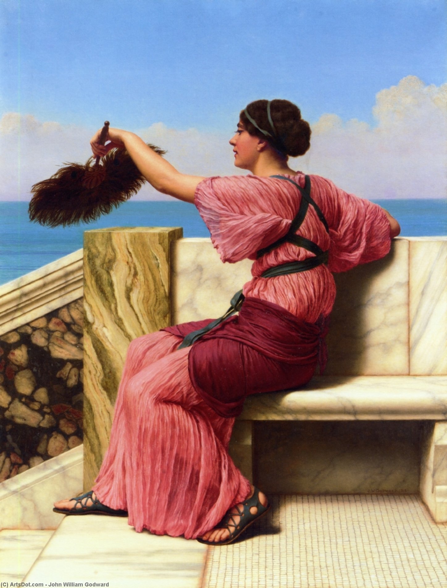 Wikioo.org - The Encyclopedia of Fine Arts - Painting, Artwork by John William Godward - The Signal
