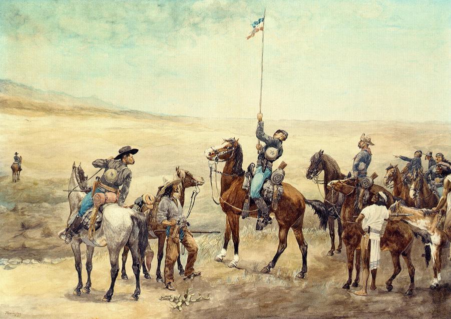 Wikioo.org - The Encyclopedia of Fine Arts - Painting, Artwork by Frederic Remington - Signaling the Main Command