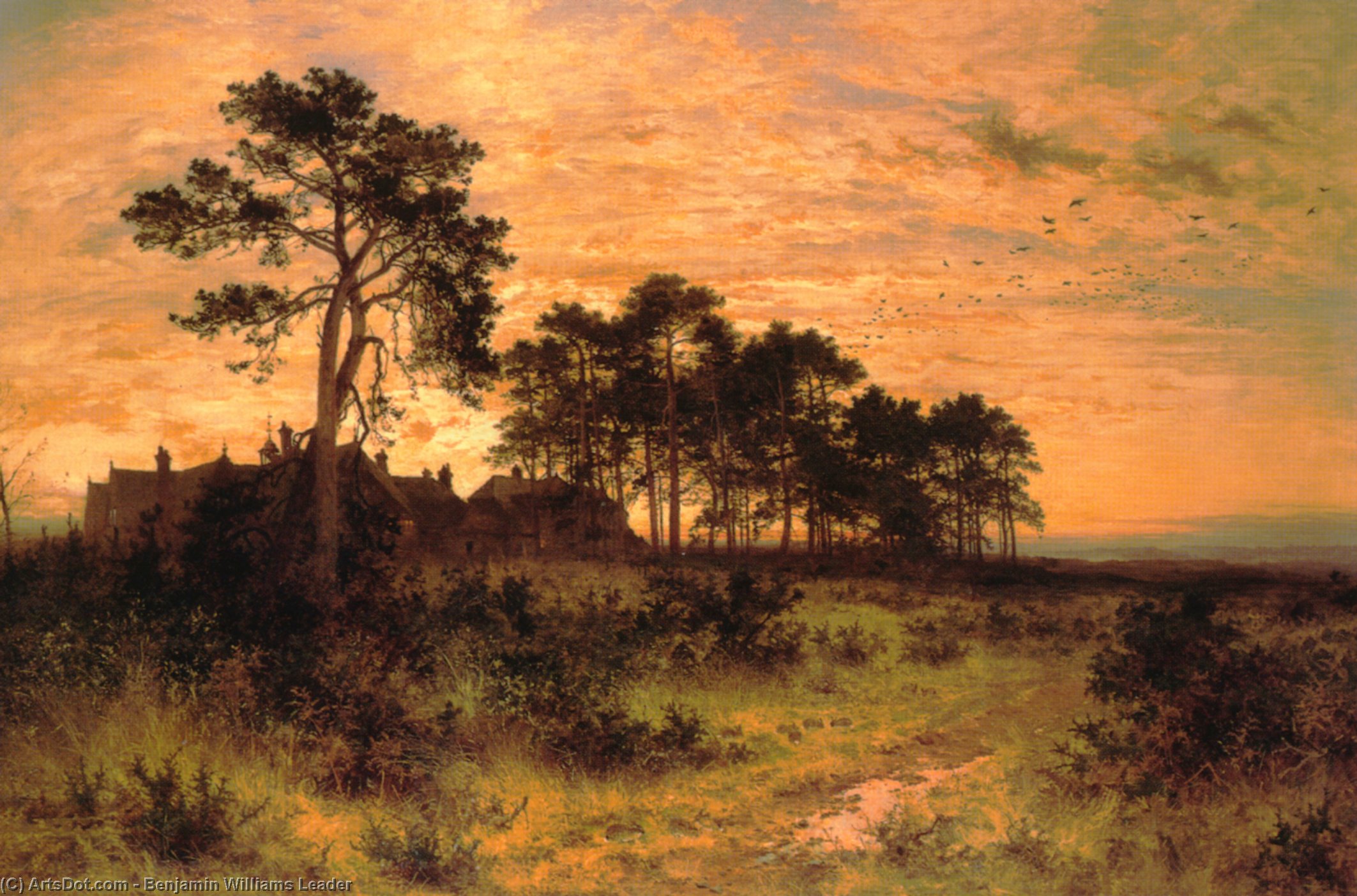 Wikioo.org - The Encyclopedia of Fine Arts - Painting, Artwork by Benjamin Williams Leader - The Silent Evening Hour