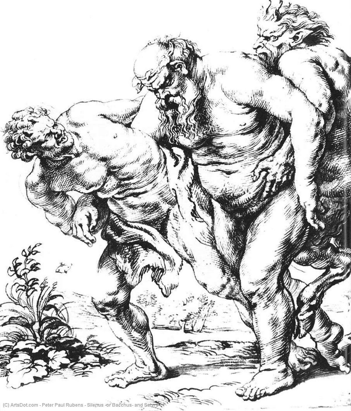 WikiOO.org - Энциклопедия изобразительного искусства - Живопись, Картины  Peter Paul Rubens - силен Ни  Вакх  Причем  Сатиры